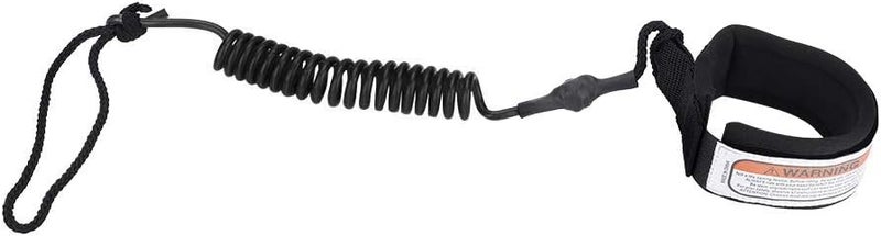 woobles Surfboard Leg Leash,Coiled Surfboard Leash Ankle Cuff Safety SUP Leash for Inflatable Paddle Board Snowboard Black - Image 1